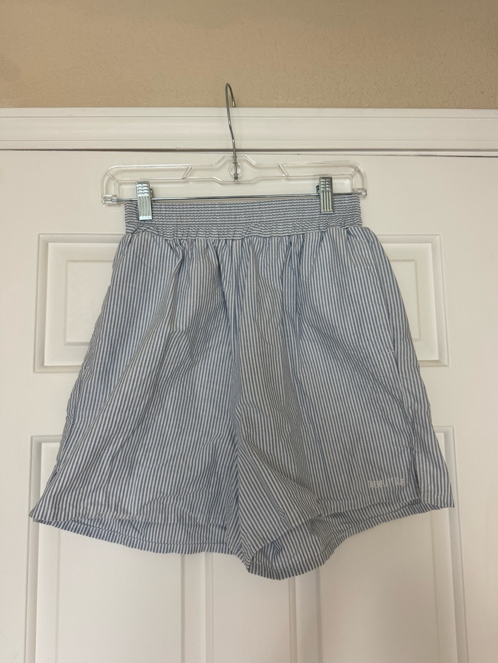 Djerf Avenue Seersucker Striped Shorts